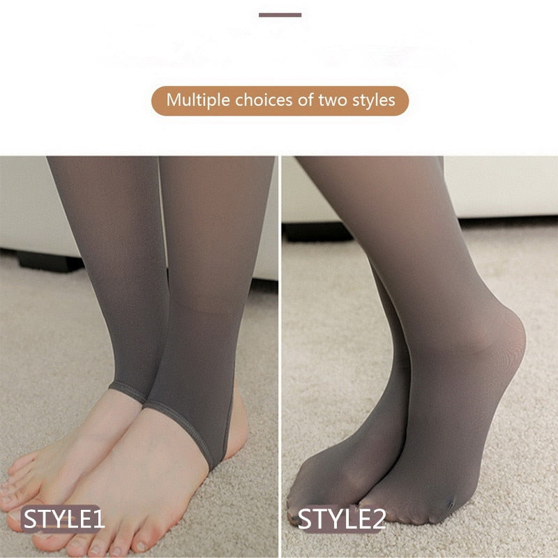 Women's warm tights winter leggings Sexy Ladies Tights translucent fake Warm High Elastic Pantyhose Stretchy Soft Long stockings