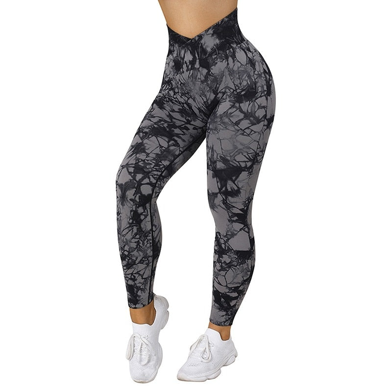 2022 New Tie Dye Yoga Pants Sport Leggings Women Seamless High Waist Push Up Woman Tights Fitness Workout Leggins Gym Clothing