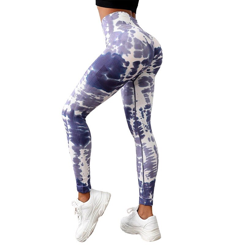 Seamless High Waist Push Up Tights Tie Dye Yoga Pants Sport Leggings Women Fitness Workout Leggins Gym Clothing