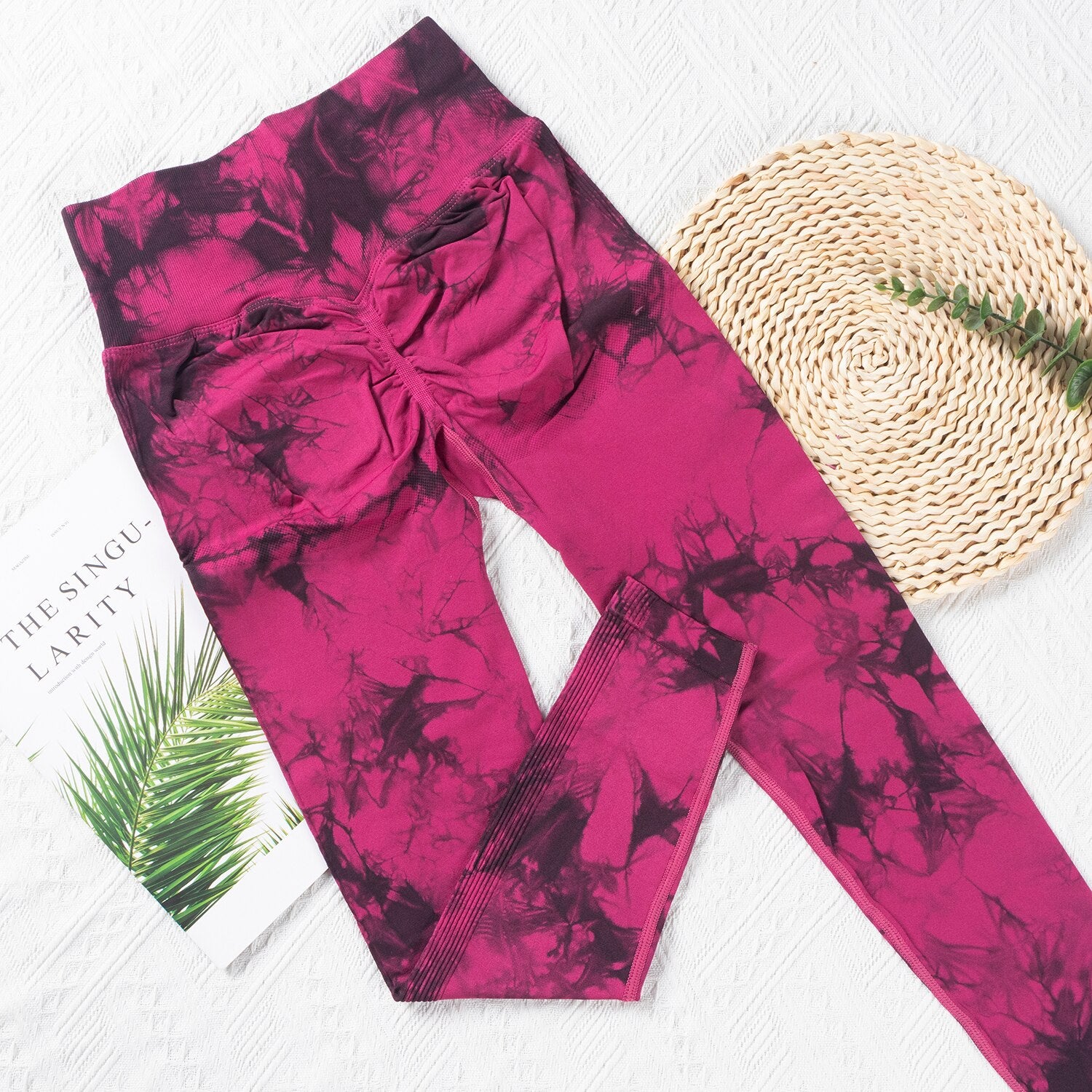 BUTT LIFT Workout Scrunch Bum Leggings Marble Women  Seamless Tights Joga Pants Sports Wear Fitness Gym Ruched Booty