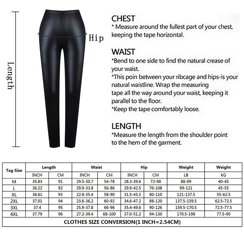 Warm Pu Leggings Women Leather Pantalones High Waist Thermal Tights Stretchy Pants Winter Fleece Lined Black Trousers Jeggings