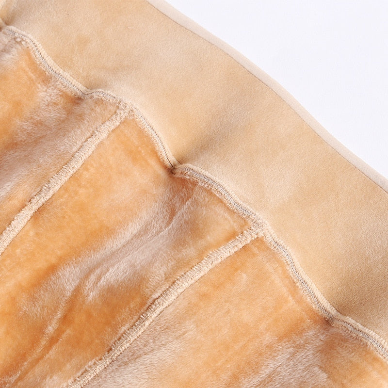 Plus Size Thermal Pants Slim Suede Winter 2022 Women's Leggings for female Thin Slim Thickened Plush Black Leggings